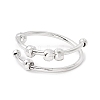 Brass Rotating Beaded Open Cuff Ring LS-RJEW-H102-02P-1