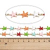 304 Stainless Steel Enamel Starfish Link Chains CHS-F023-01K-G-2