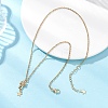 Cat with Star Brass Micro Pave Clear Cubic Zirconia Pendant 304 Stainless Steel Cable Chain Necklaces for Women NJEW-JN05716-5