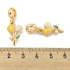 Rack Plating Alloy Enamel Flower European Dangle Charms FIND-B034-45G-01-3