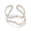 Non-Tarnish 304 Stainless Steel Irregular Open Cuff Ring for Women RJEW-A043-26P-2