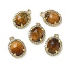 Natural Mixed Gemstone Faceted Oval Pendants G-I375-02G-2