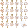 Natural Cultured Freshwater Pearl Potato Connector Charms PALLOY-SC00009-1