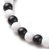 Polymer Clay Yin Yang & Acrylic Round Beaded Necklace and Stretch Bracelet SJEW-JS01243-6