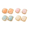 Square Resin Stud Earrings EJEW-U003-25G-1