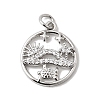 Brass Micro Pave Cubic Zirconia Pendants KK-P343-01C-P-1