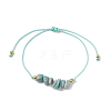 Natural Flower Agate Braided Bead Bracelets BJEW-JB11155-03-1