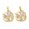 Brass Micro Pave Cubic Zirconia Pendants KK-I371-34G-01-1