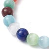 Cat Eye Beads & Synthetic Turquoise & Coconut Beads & Natural Freshwater Beads Stretch Bracelets BJEW-JB11331-4