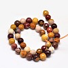 Faceted Natural Mookaite Round Bead Strands G-F266-16-10mm-2