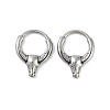 Cattle Head 316 Surgical Stainless Steel Hoop Earrings EJEW-G416-25AS-4