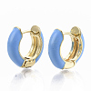 Brass Huggie Hoop Earrings EJEW-S209-01B-1