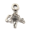Rack Plating Tibetan Style Alloy European Musical Note Dangle Charms FIND-B034-39AS-1