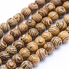 Natural Wenge Wood Beads Strands X-WOOD-P011-05-6mm-1