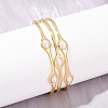 22MM Brass & ABS Plastic Pearl 3 Line Cuff Bangles for Women BJEW-L707-01G-3