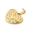 304 Stainless Steel Pendants STAS-C163-04F-G-2