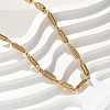 304 Stainless Steel Spiral Link Chain Necklaces NJEW-S442-10G-1