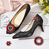 WADORN 4Pcs 2 Styles Flower Alloy & Glass Shoe Buckle Clips AJEW-WR0002-32-5