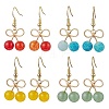 4 Pairs 4 Styles Natural Mixed Stone Bead Cherry Dangle Earrings EJEW-TA00582-1