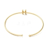 Rack Plating Brass Micro Pave Clear Cubic Zirconia Letter Open Cuff Bangles BJEW-A018-01G-H-3