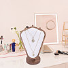Bust Shaped Wooden Necklace Display Stands NDIS-WH0003-018D-7