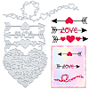 CRASPIRE Valentine's Day Theme Heart Carbon Steel Cutting Dies Stencils Set DIY-CP0009-55-1