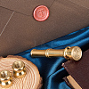 1Pc Golden Tone Brass Wax Seal Stamp Head with Bamboo Stick Shaped Handle STAM-CP0001-04M-4