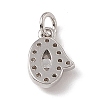 Brass Micro Pave Clear Cubic Zirconia Charms ZIRC-F132-68P-2