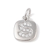 Rack Plating Brass Micro Pave CLear Cubic Zirconia Charms KK-E110-14P-S-1
