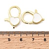 Heart Brass Enamel Lobster Claw Clasps KK-Z147-02G-02A-3