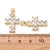 Brass Pave Clear Cubic Zirconia Pendants CU-CBA2907-01D-G-3