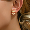 Elegant and Versatile Heart Brass Stud Earrings EW6078-1