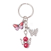 10Pcs 10 Colors Acrylic Pearl Angel Pendant Keychain KEYC-JKC01108-4