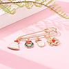 Christmas Theme Brass Safety Brooch JEWB-BR00046-03-4