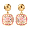 Valentine's Day 304 Stainless Steel Dangle Stud Earrings EJEW-T054-06G-2
