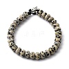 Natural Dalmatian Jasper Beaded Bracelets BJEW-JB05457-02-1