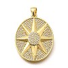 Rack Plating Brass Micro Pave Cubic Zirconia Pendants KK-L226-056G-1