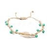 Natural Shell & Synthetic Turquoise Braided Bead Bracelets BJEW-Z075-01-3