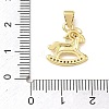 Brass Micro Pave Clear Cubic Zirconia Pendants KK-A303-05G-G-3