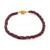 Mozambique Import Natural Garnet Round Beaded Bracelets BJEW-B095-01-1