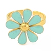 304 Stainless Steel Enamel Stud Rings for Women RJEW-U023-01G-01-3