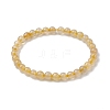 6mm Natural Rutilated Quartz Round Beaded Stretch Bracelets BJEW-JB10853-01-1