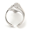 Non-Tarnish 304 Stainless Steel Teardrop Open Cuff Ring for Women RJEW-A043-14P-3