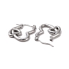 Non-Tarnish Valentine's Day 304 Stainless Steel Double Heart Hoop Earrings for Women EJEW-G326-06P-2