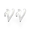 Tarnish Resistant 304 Stainless Steel Letter Charms LS-STAS-F039-01V-P-1