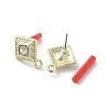 Rack Plating Golden Alloy with Rhinestone Stud Earring Findings EJEW-B036-02G-13-2