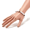 Acrylic Chunky Curved Tube Beaded Stretch Bracelet with Heart for Women BJEW-JB07586-5