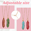 ANATTASOUL 12Pcs 12 Style Natural & Synthetic Mixed Gemstone Bullet Pendant Necklaces Set NJEW-AN0001-02-3