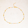 Bohemian Beach Vacation Brass Enamel Sunflower Handmade Link Chain Necklaces Women's Date Gift HM4276-9