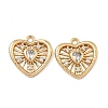 Brass Pave Clear Cubic Zirconia Pendants KK-A286-02G-1